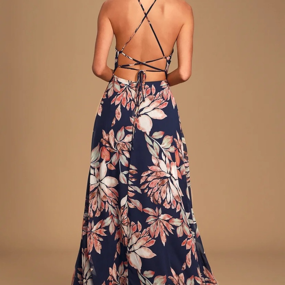 NWT blue floral maxi dress